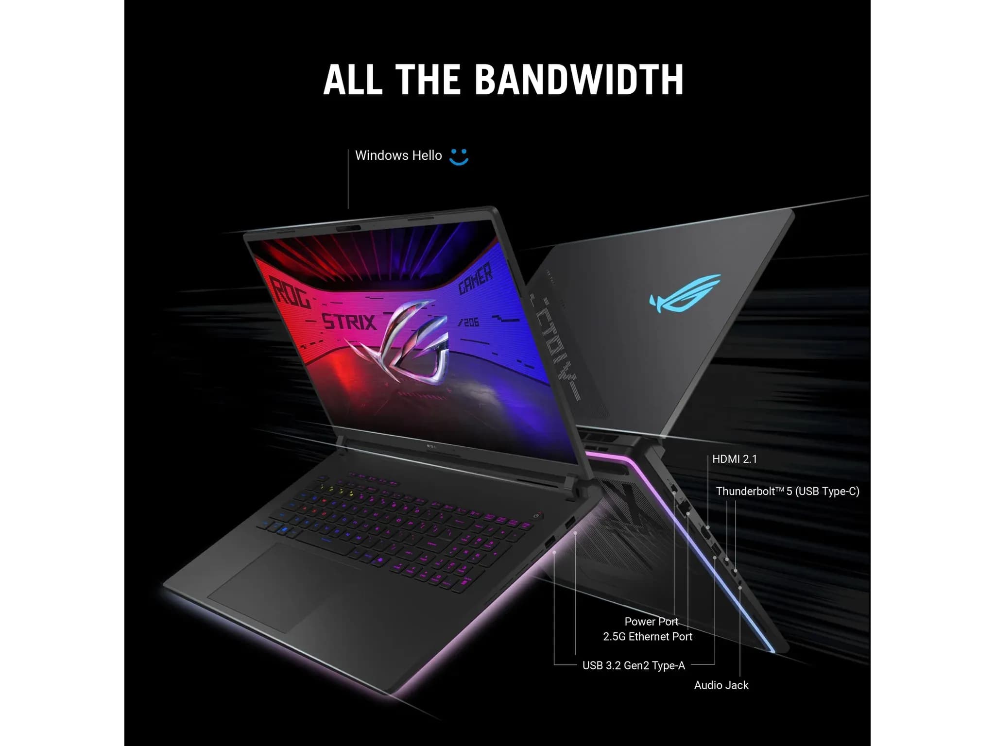 لپ‌تاپ گیمینگ ASUS ROG Strix SCAR 18 G835LX · جزئیات طراحی ۲
