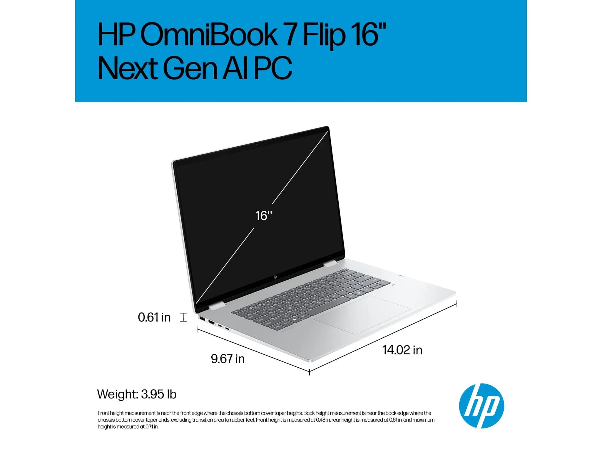 لپ‌تاپ HP OmniBook 7 Flip 16 16t-au000 · نمای باز و صفحه‌نمایش